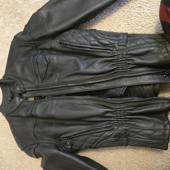 Harley-Davidson Brown and Black Leather Jacket Zip-Up - Picture 12 of 13